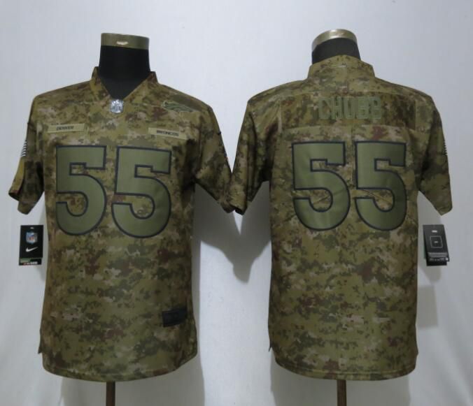 Women Denver Broncos #55 Chubb Nike Camo Salute to Service Limited NFL Jersey